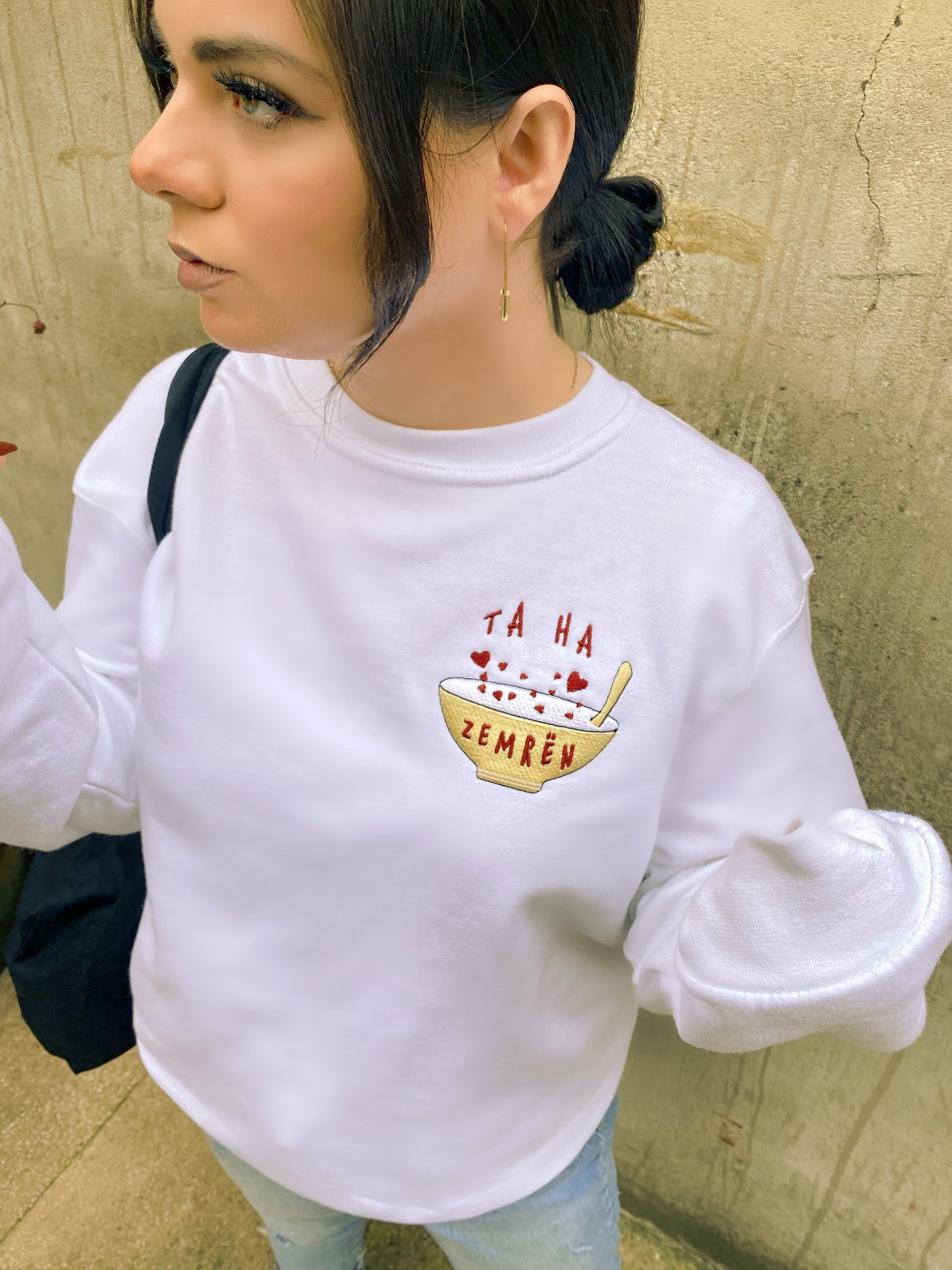 TA HA ZEMREN Embroidered Crew Neck Sweatshirt-