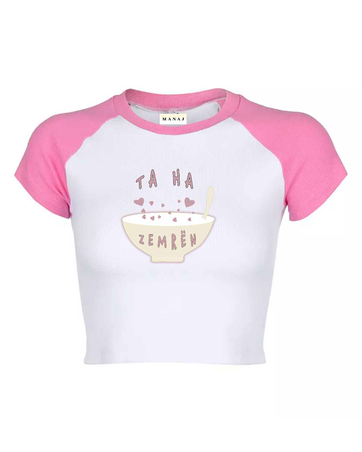 TA HA ZEMRËN Ribbed Crop Tee